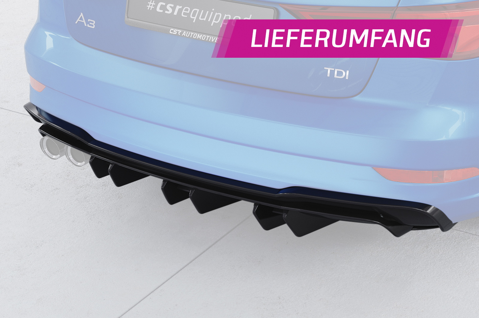 Heckansatz mit ABE für Audi A3 8V S-Line Limo / Cabrio HA448 Image 7