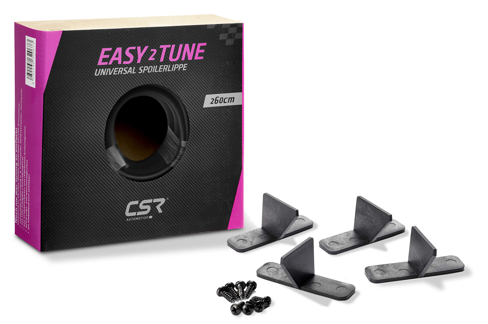 easy²tune Universal Spoilerlippe zum ankleben mit Halter-Set 12-tlg. PS029