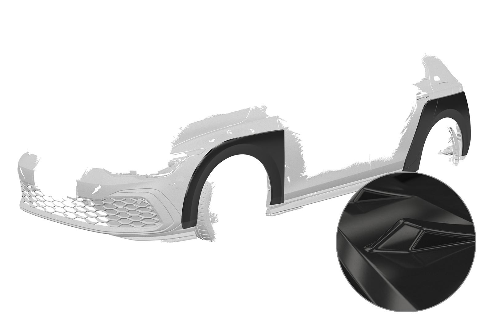 Kotflügelverbreiterung für VW Golf 8 VB038-G